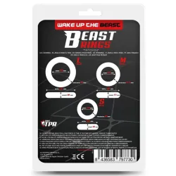 Beast Rings Lot de 3 cockrings souples Beast Ring Noirs